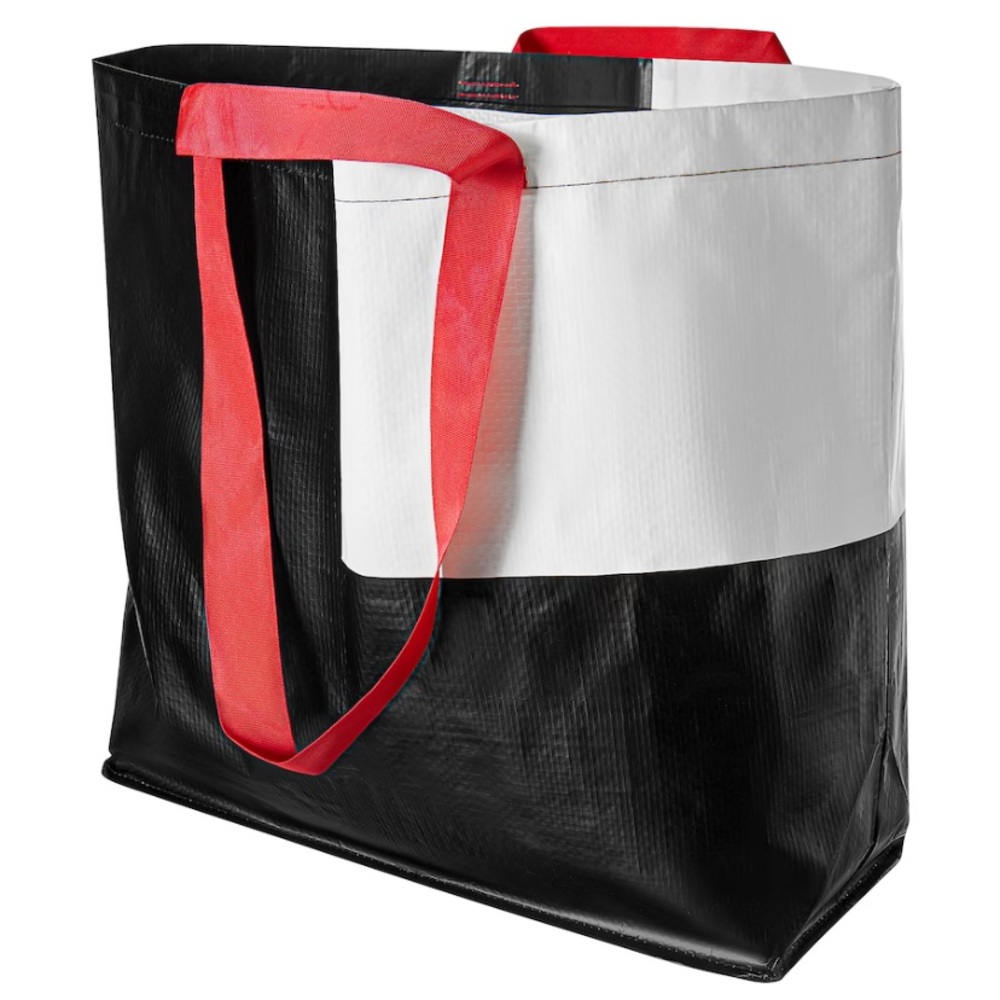 Brand New IKEA GRÖDKOD Carrier Bag, White/Black